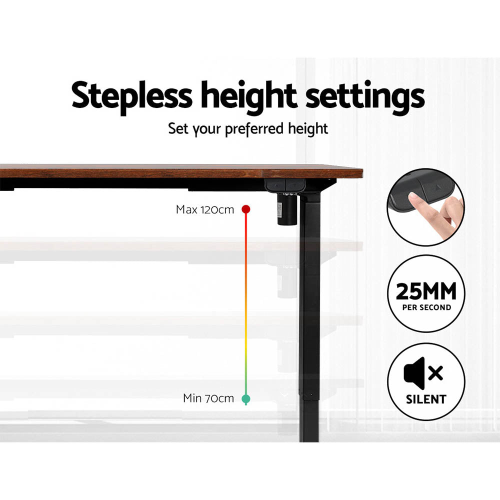 Artiss 120CM Motorised Standing Desk Rustic Brown