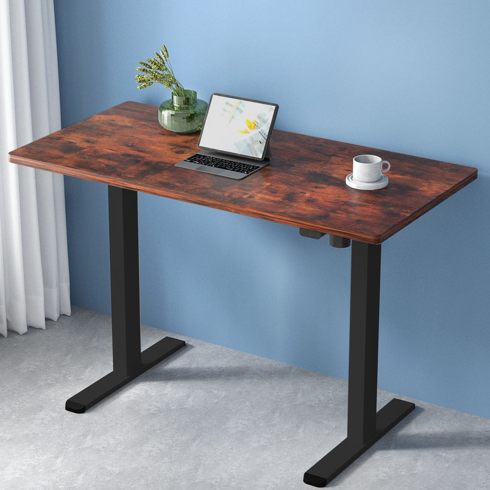 Artiss 140cm Motorised Standing Desk Rustic Brown