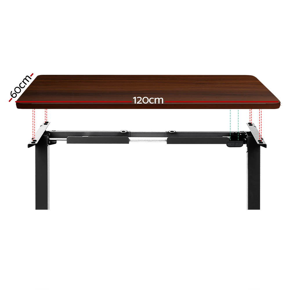 Artiss 120CM Motorised Standing Desk Walnut