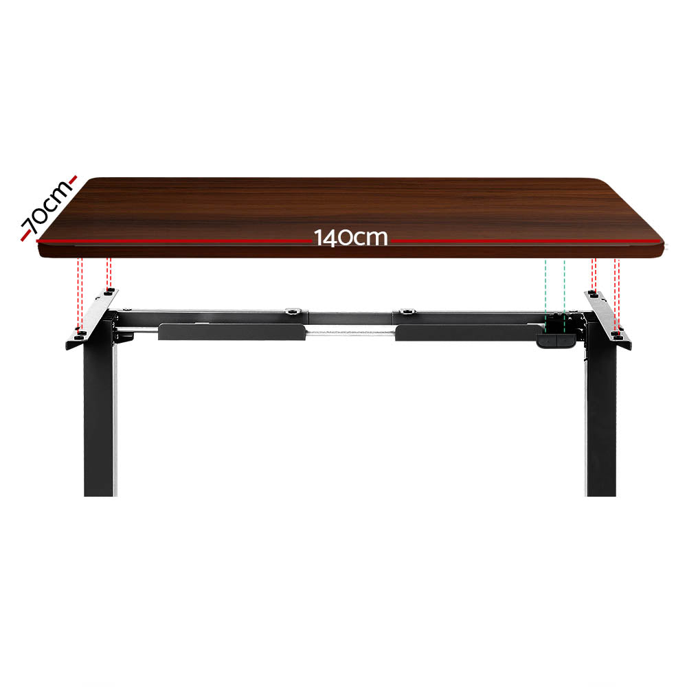 Artiss 140CM Motorised Standing Desk Walnut