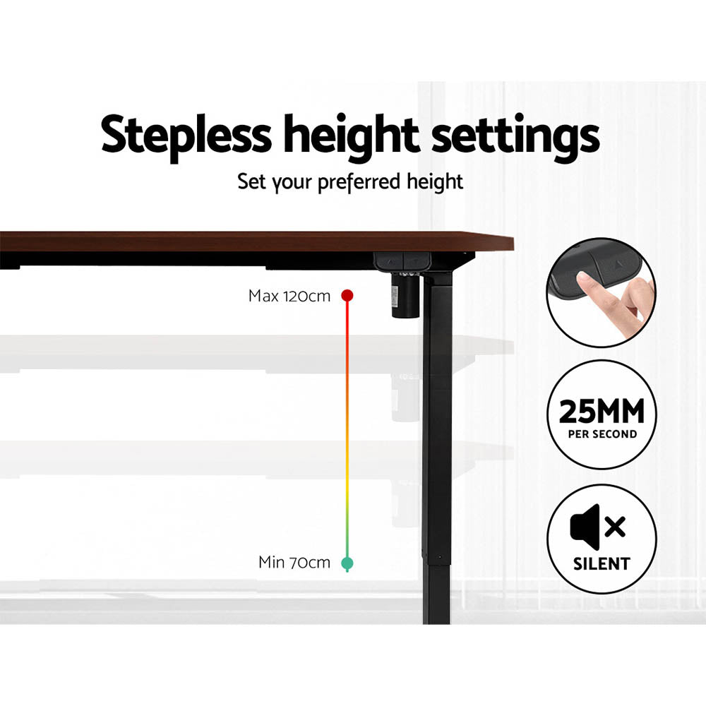 Artiss 140CM Motorised Standing Desk Walnut