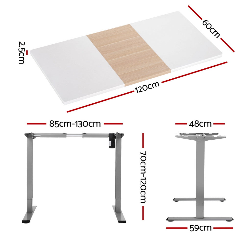 Artiss 120CM Electric Standing Desk Dual-Motor Grey