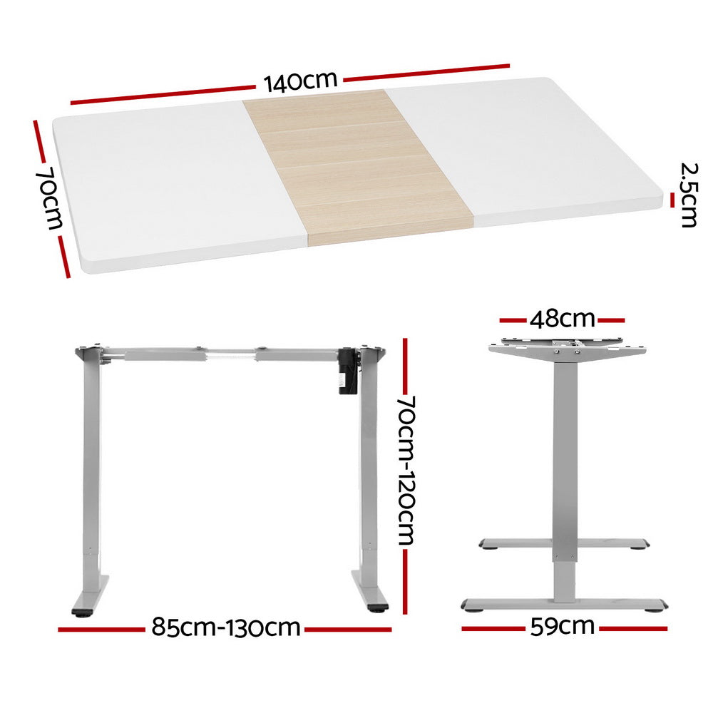 Artiss 140CM Electric Standing Desk Dual-Motor Grey