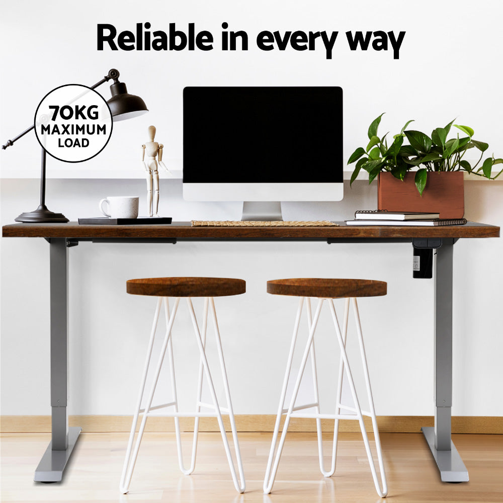 Artiss Standing Desk Motorised 140CM Rustic Brown
