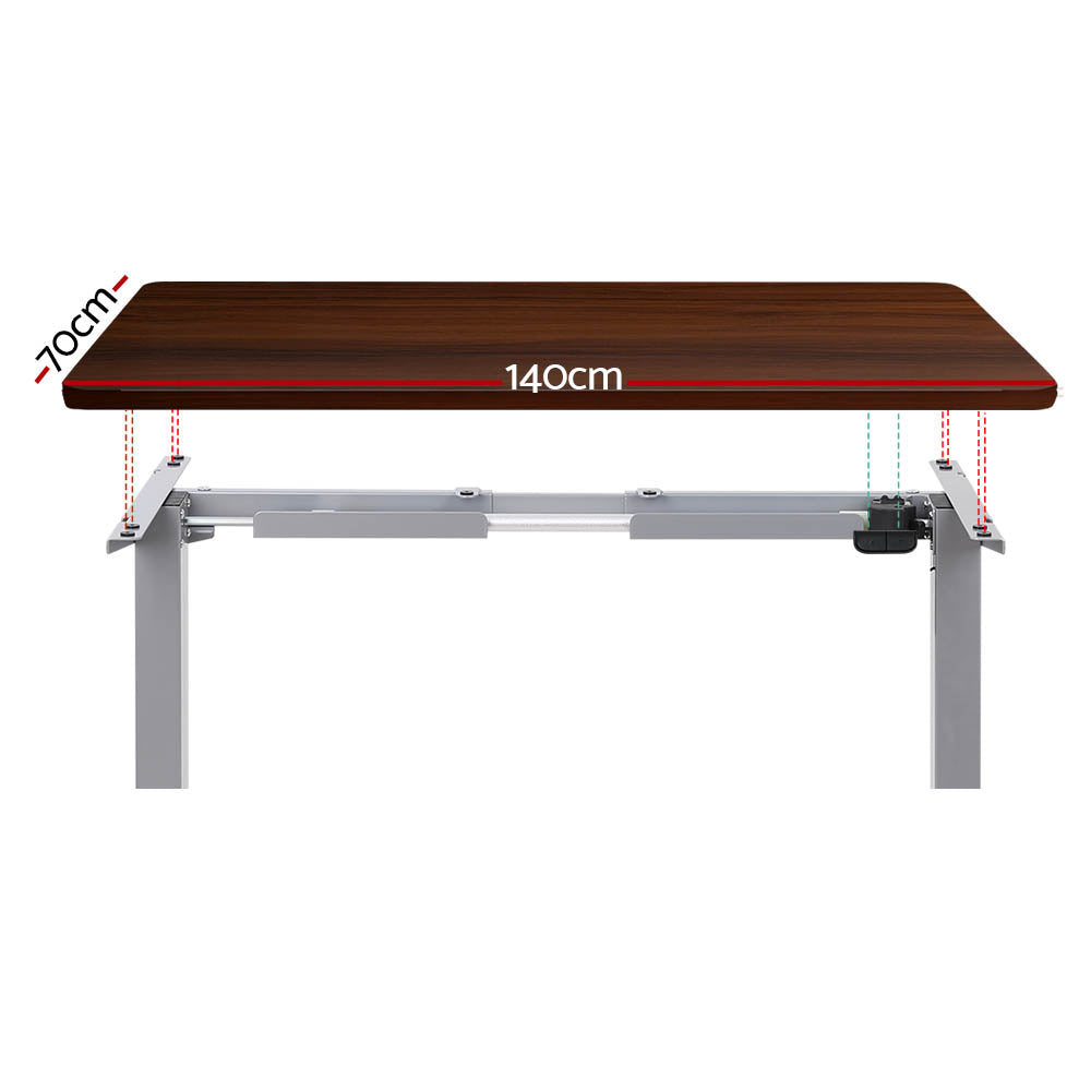 Artiss 140CM Motorised Standing Desk Walnut