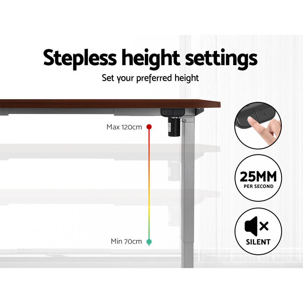 Artiss 140CM Motorised Standing Desk Walnut
