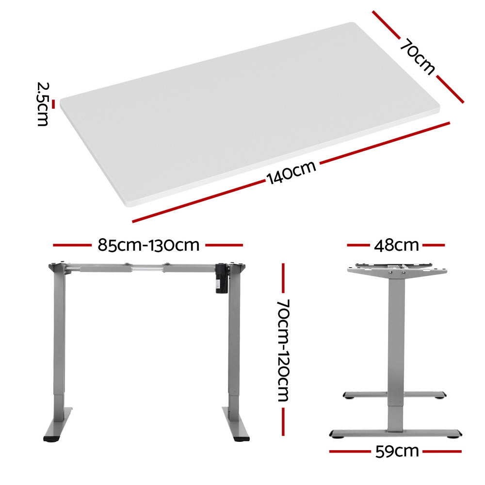 Artiss 140cm Motorised Standing Desk White