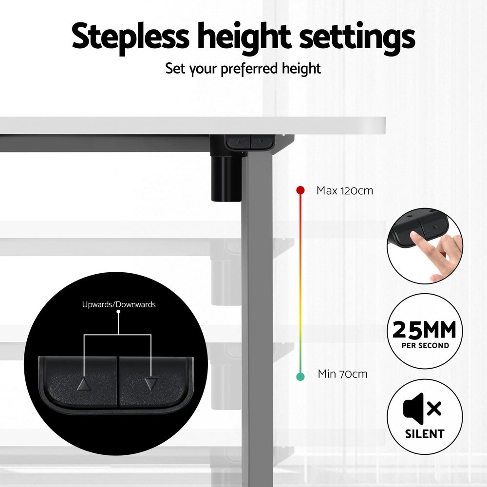Artiss 140cm Motorised Standing Desk White