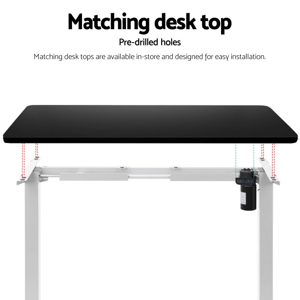 Artiss Motorised Desk Frame Height Adjustable 70KG Load White