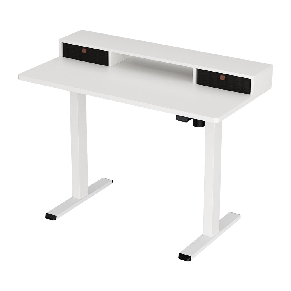 Artiss 120CM Electric Standing Desk with Storage Shelf White