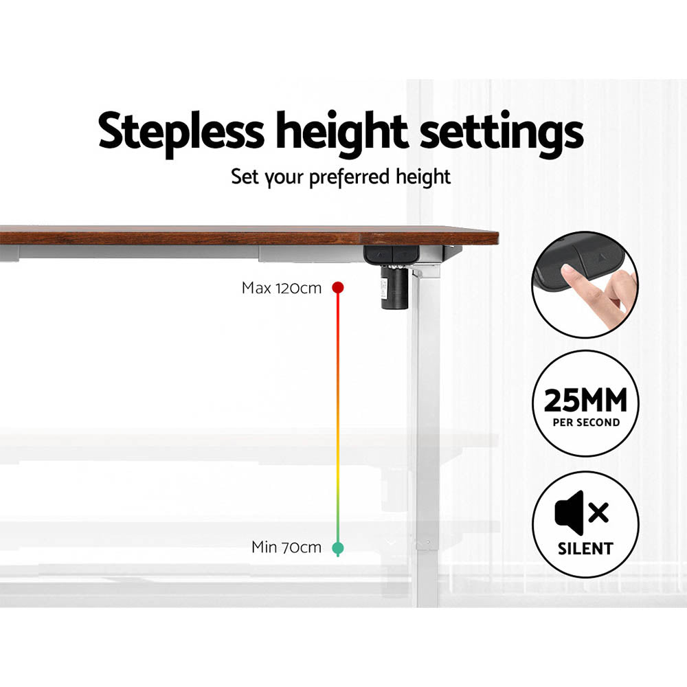 Artiss 140cm Motorised Standing Desk Rustic Brown