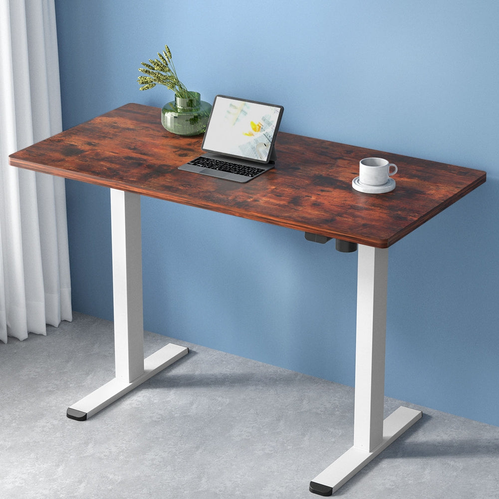 Artiss 140cm Motorised Standing Desk Rustic Brown