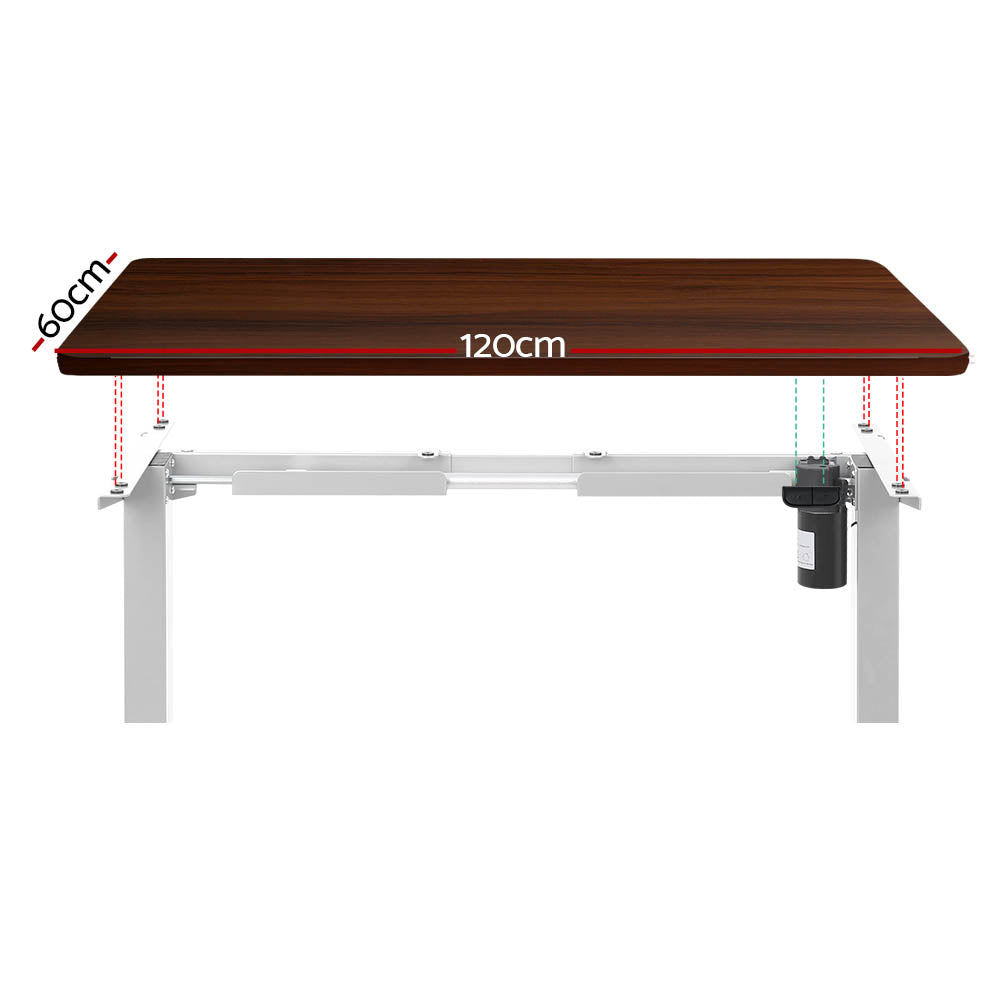 Artiss 120CM Motorised Sit-Stand Desk Walnut