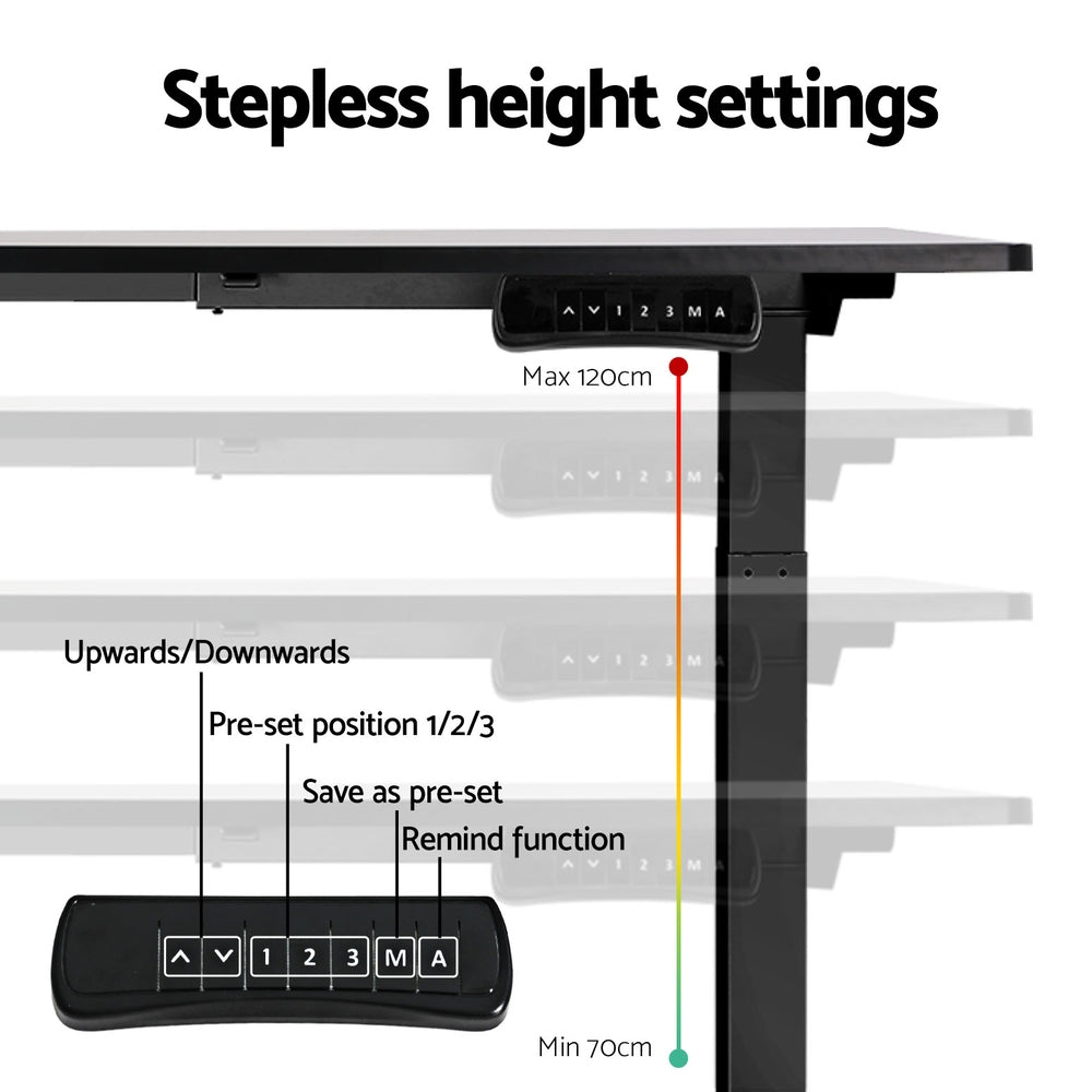 Dual Motor Black Standing Desk Frame Motorised Adjustable