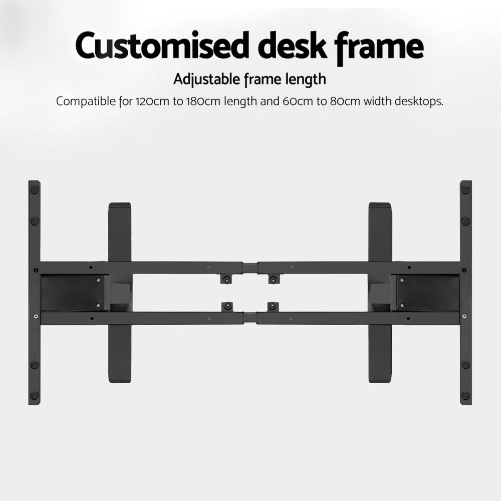Dual Motor Black Standing Desk Frame Motorised Adjustable