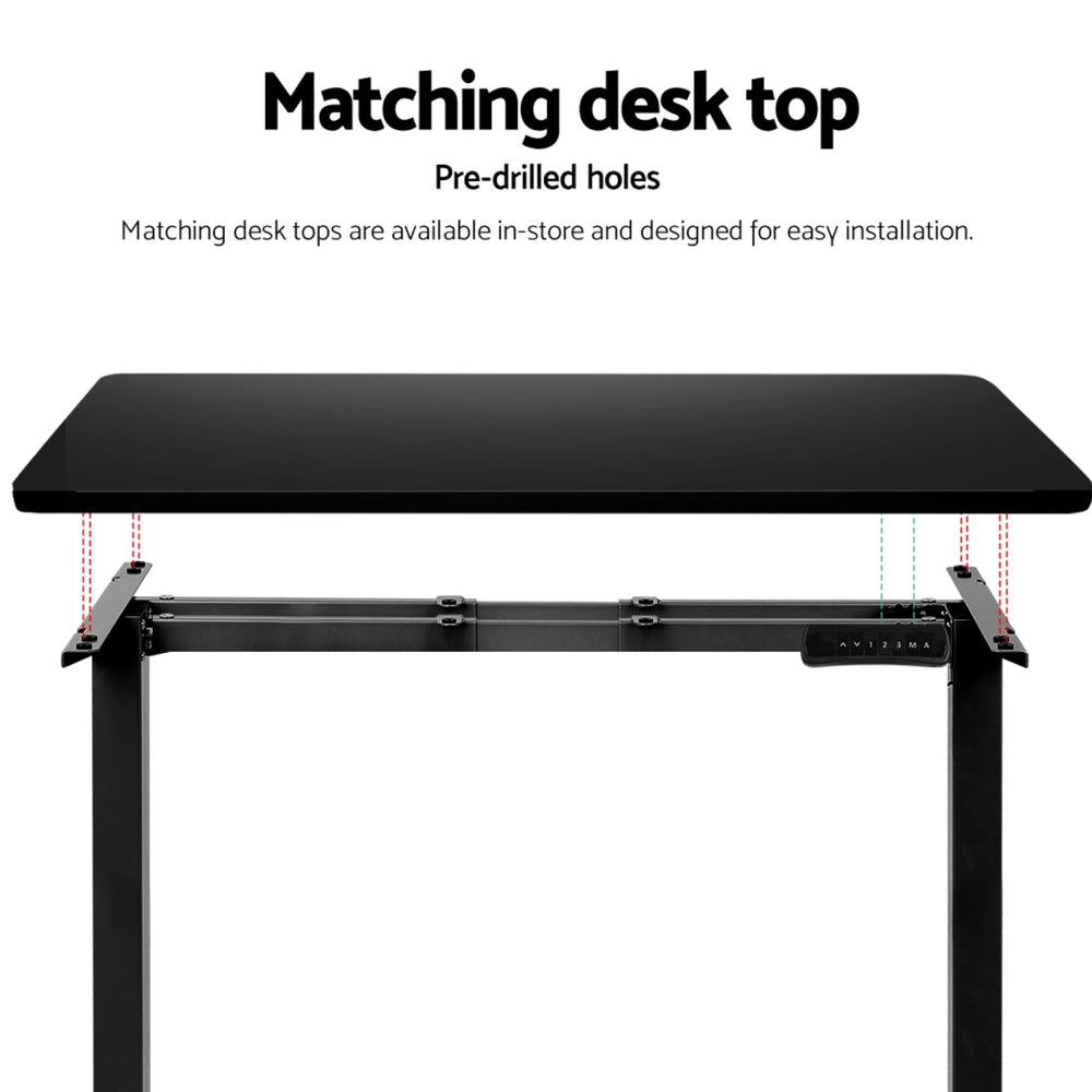 Dual Motor Black Standing Desk Frame Motorised Adjustable