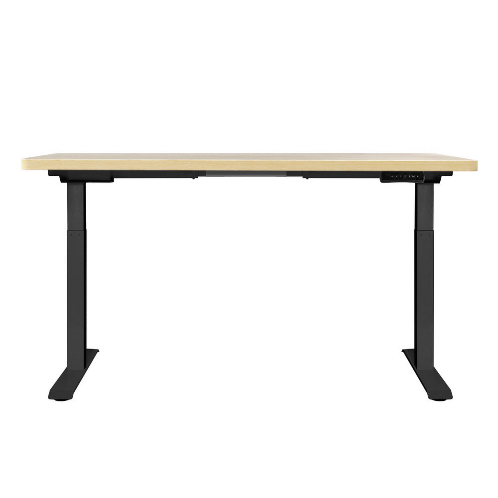 Artiss 140cm Motorised Standing Desk Dual Motor White Oak