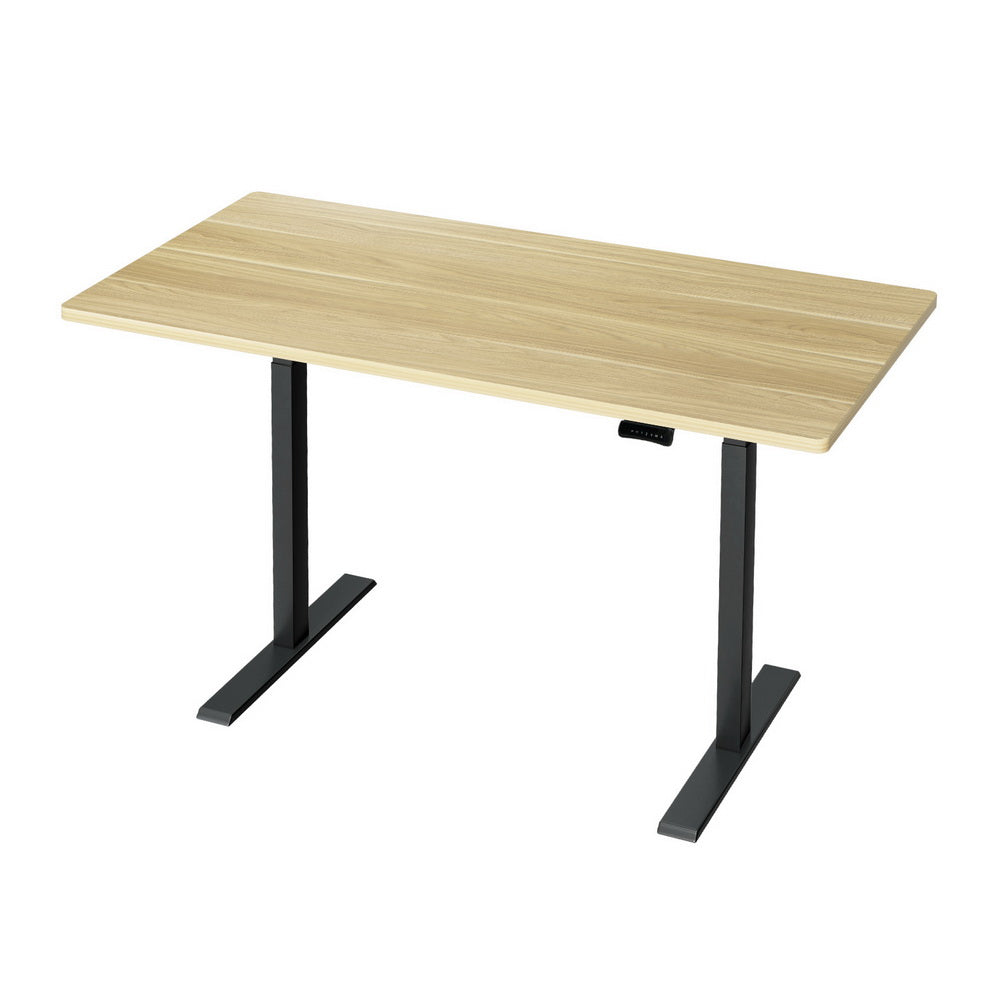 Artiss 140cm Motorised Standing Desk Dual Motor White Oak