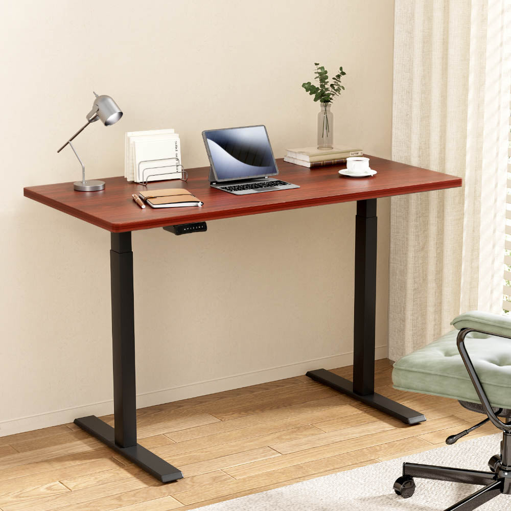 Artiss 140CM Motorised Standing Desk Dual Motor Walnut