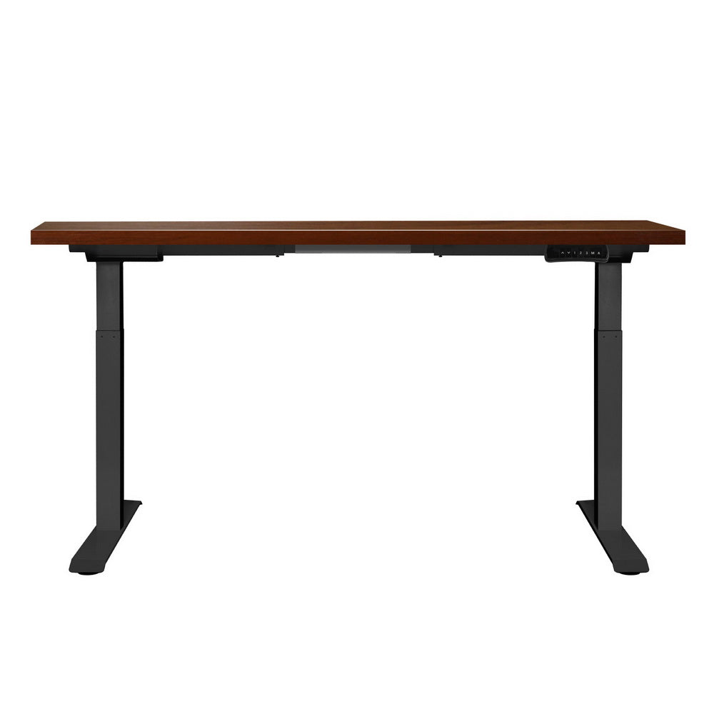 Artiss 140CM Motorised Standing Desk Dual Motor Walnut