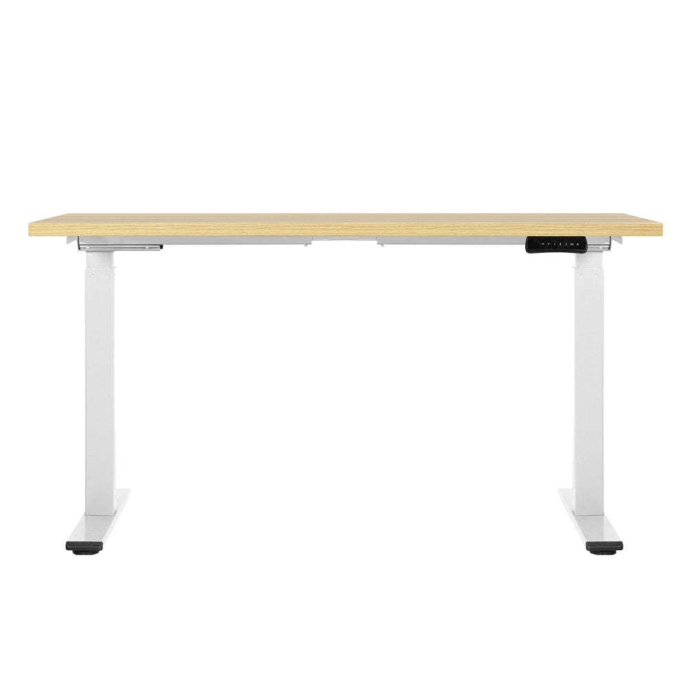 Artiss 140CM Standing Desk Motorised Dual Motor White Oak