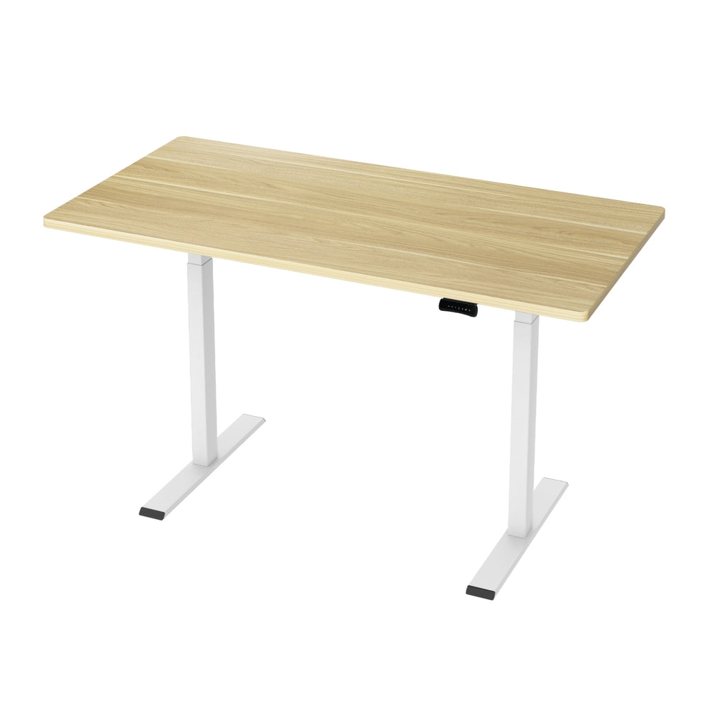 Artiss 140CM Standing Desk Motorised Dual Motor White Oak