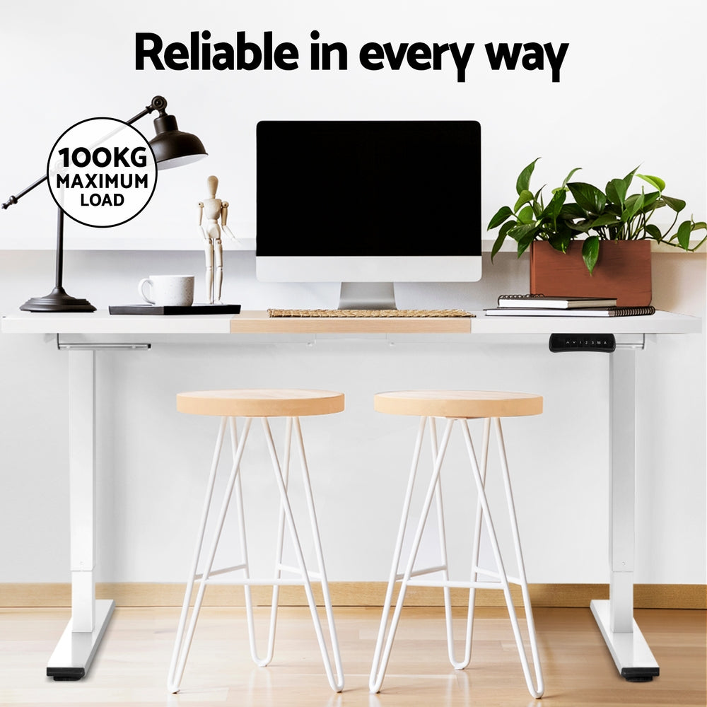 Artiss 120CM Motorised Standing Desk Dual Motor White