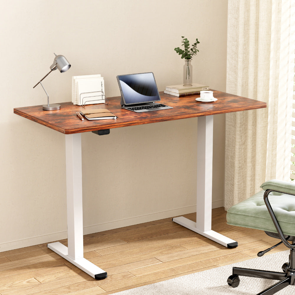 Artiss 140cm Motorised Standing Desk Dual Motor Rustic Brown