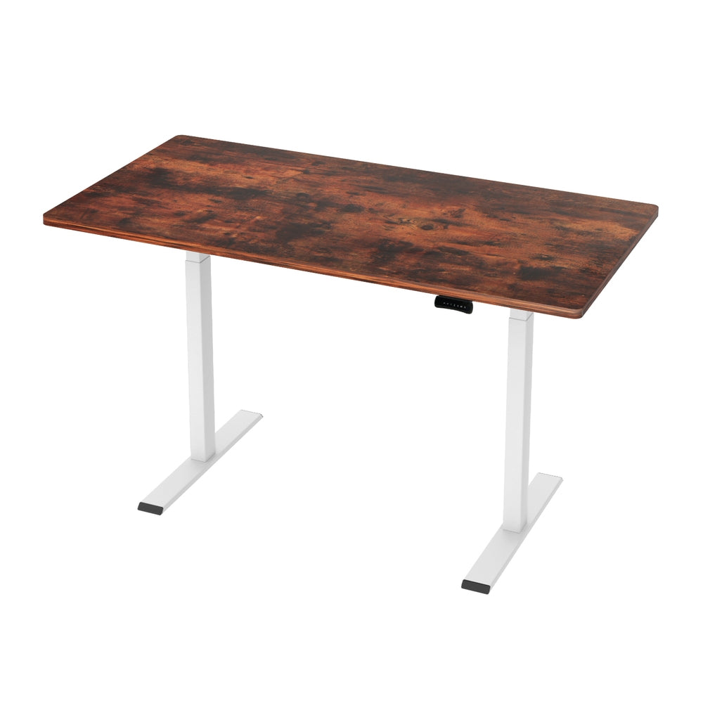 Artiss 140cm Motorised Standing Desk Dual Motor Rustic Brown