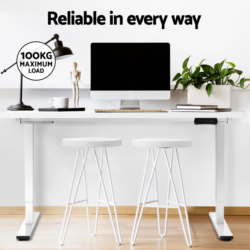 Artiss 120CM Motorised Standing Desk Dual Motor White