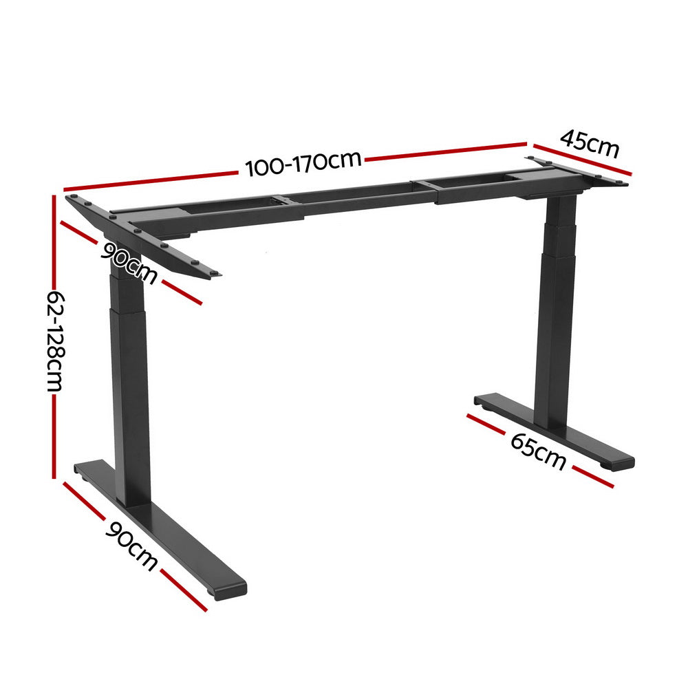 Artiss L-Shape Motorised Standing Desk Frame Black