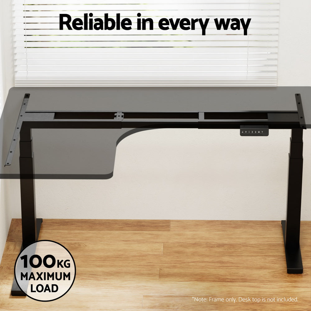 Artiss L-Shape Motorised Standing Desk Frame Black