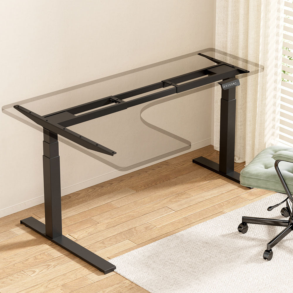 Artiss L-Shape Motorised Standing Desk Frame Black