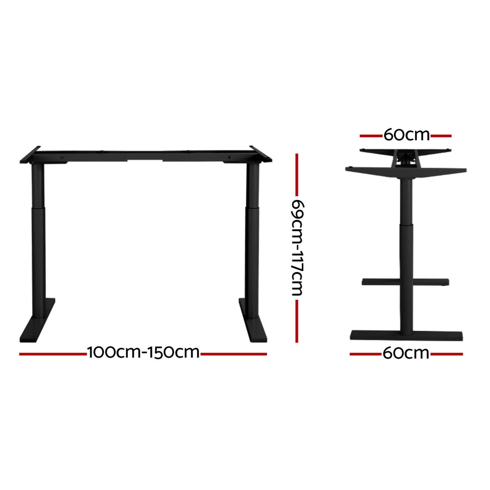 Artiss Dual Motor Standing Desk Frame Adjustable Black