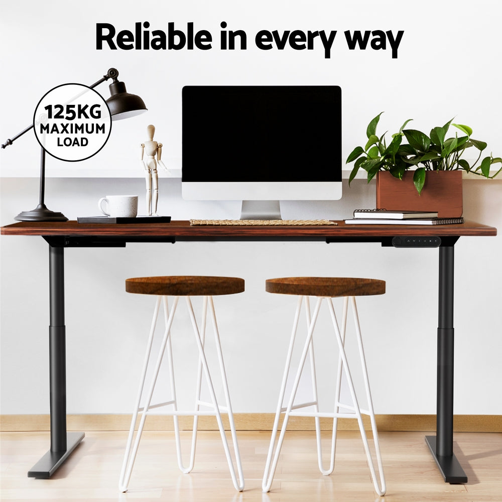 Artiss 120cm Motorised Standing Desk Dual Motor Rustic Brown