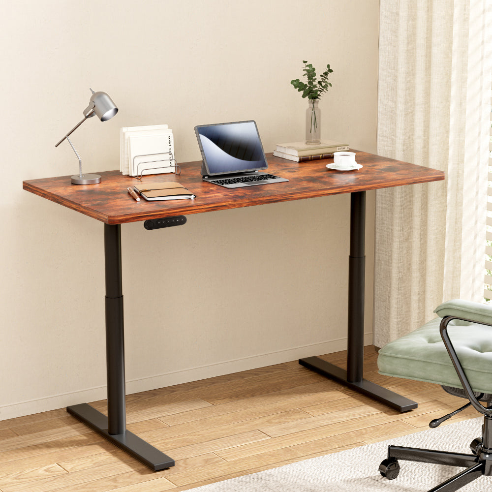 Artiss 140CM Motorised Standing Desk Dual Motor Rustic Brown