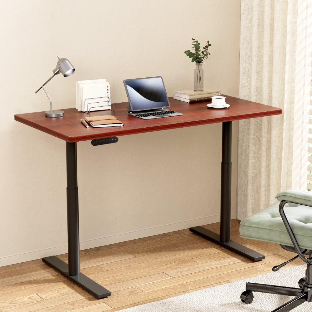 Artiss 120CM Motorised Standing Desk Dual Motor Walnut