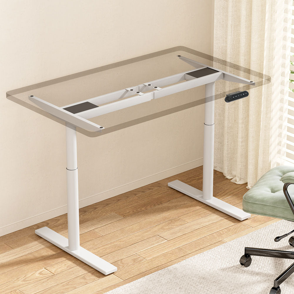Dual Motor Adjustable Standing Desk Frame 125KG Load White