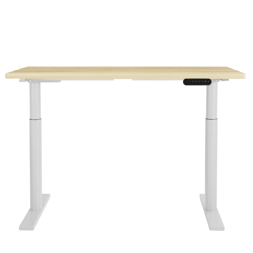 Artiss 120CM Motorised Standing Desk Dual Motor White Oak