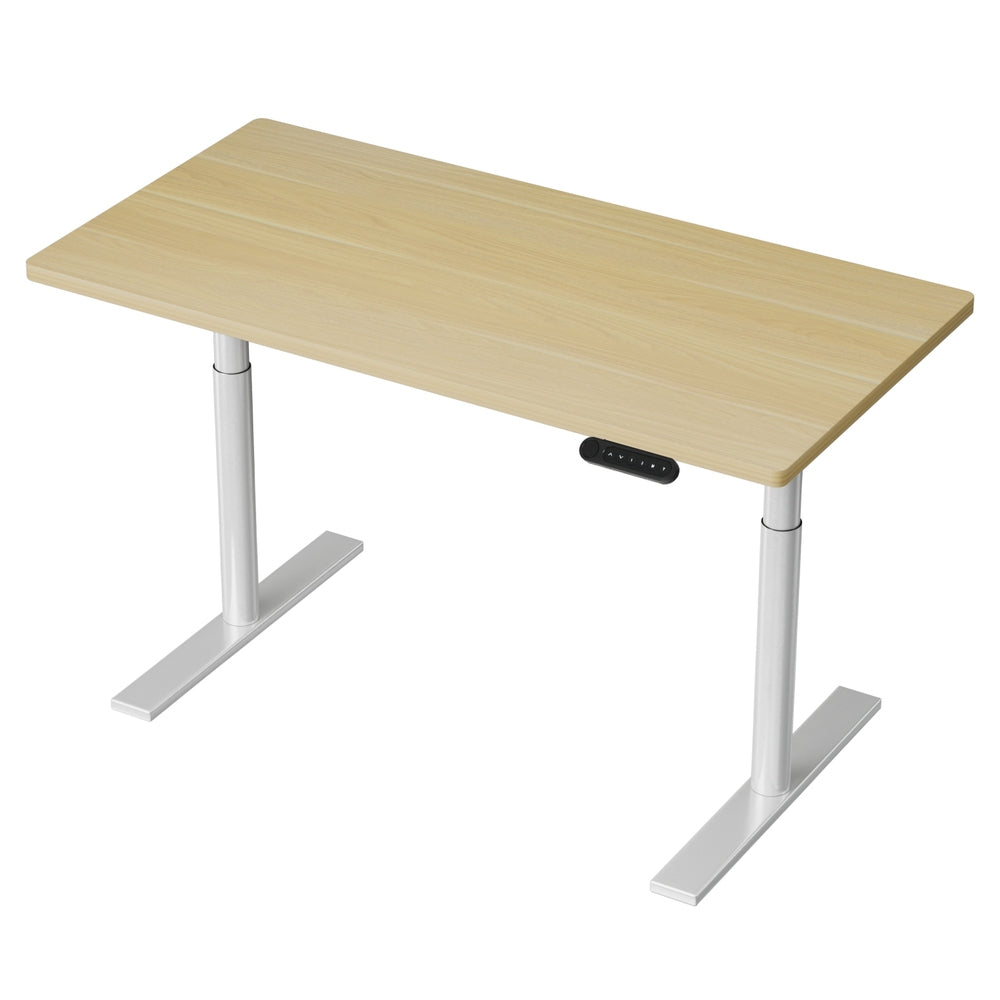 Artiss 120CM Motorised Standing Desk Dual Motor White Oak
