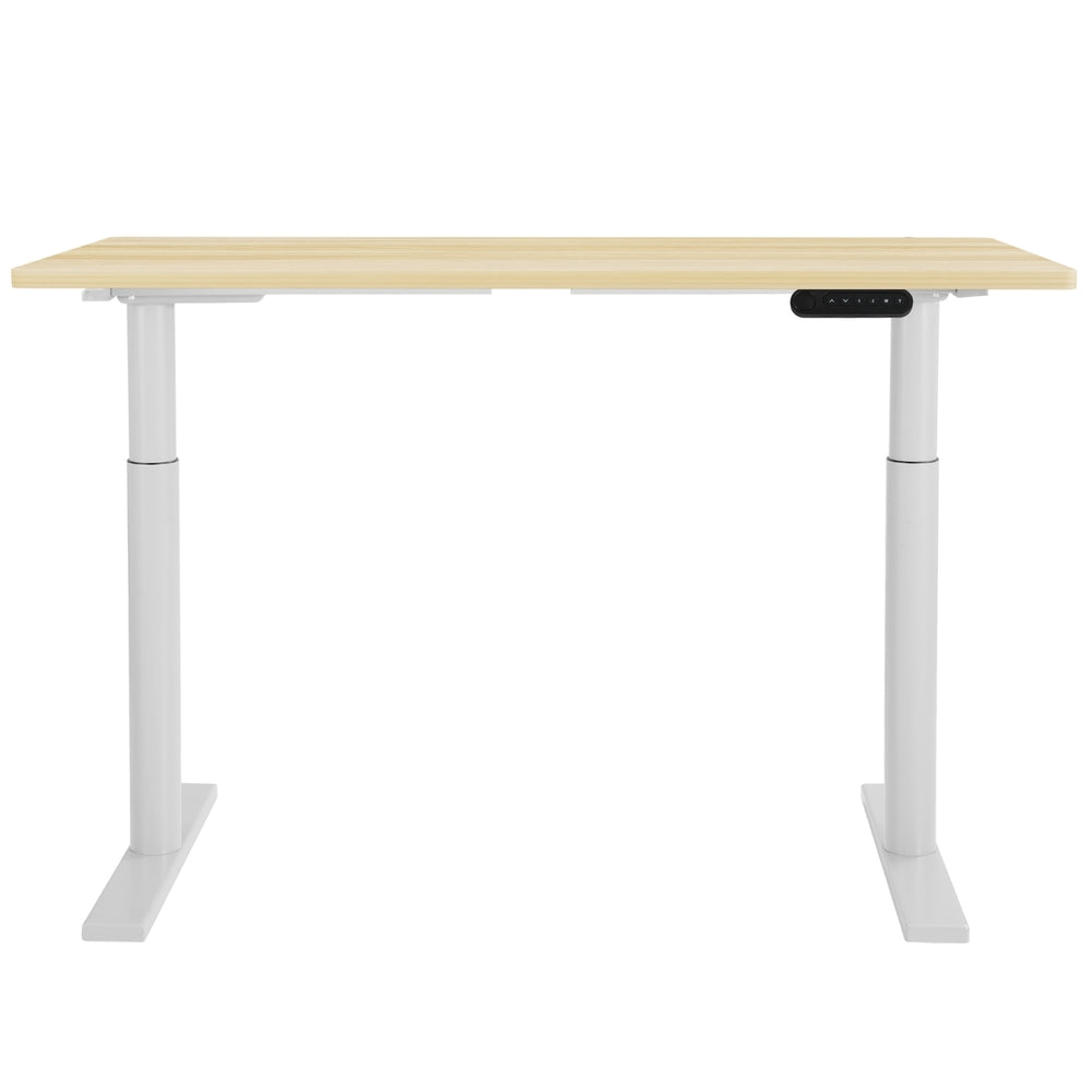 Artiss 140cm Motorised Standing Desk Dual Motor White Oak