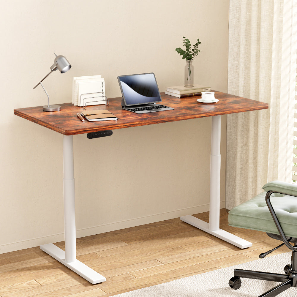 Artiss 120cm Motorised Standing Desk Dual Motor Rustic Brown