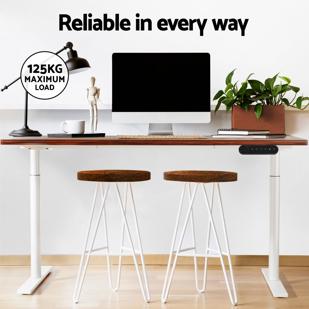 Artiss 120cm Motorised Standing Desk Dual Motor Rustic Brown