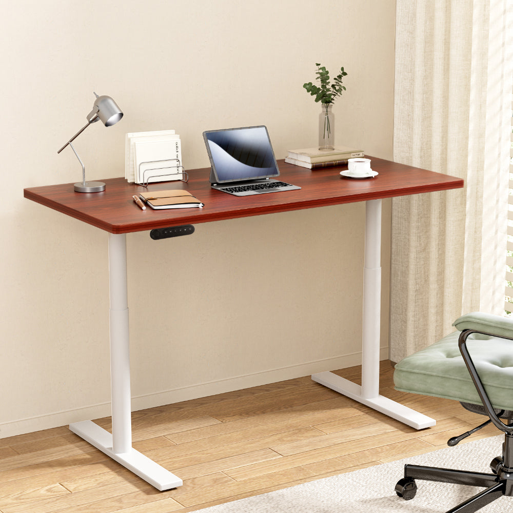 Artiss 140CM Dual Motor Electric Standing Desk Walnut