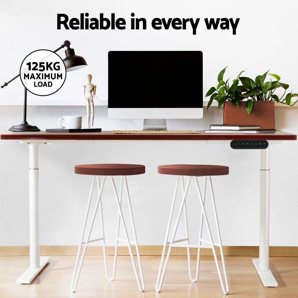 Artiss 140CM Dual Motor Electric Standing Desk Walnut