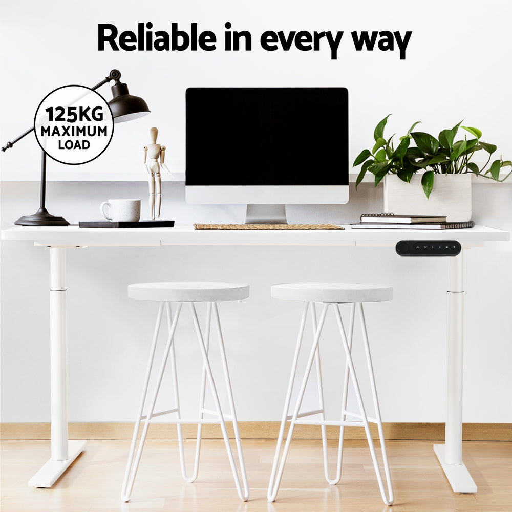 Artiss 120cm Motorised Electric Standing Desk Dual Motor White