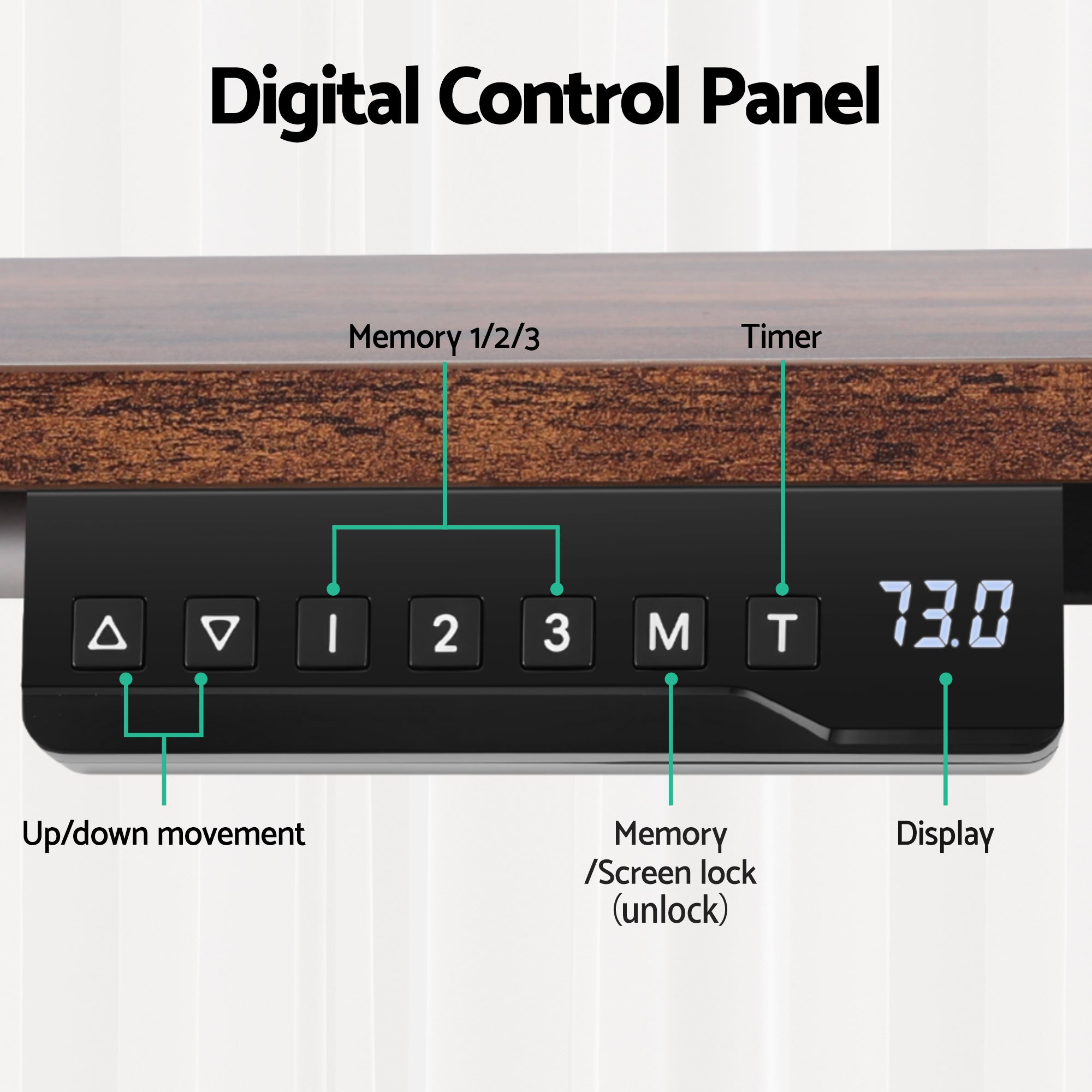Artiss Electric Standing Desk Adjustable Motorised 120CM L Shaped Rustic Brown