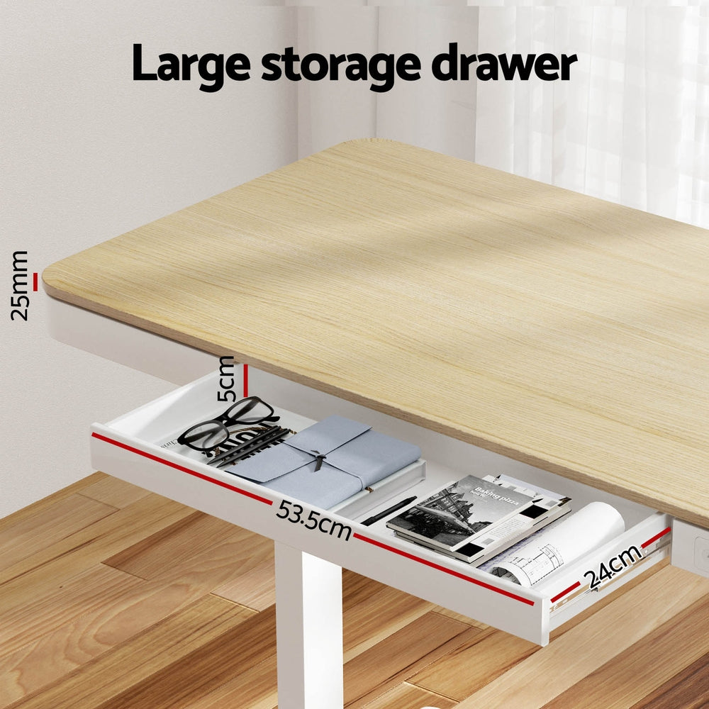 Artiss 120CM Electric Standing Desk Dual Motor Oak