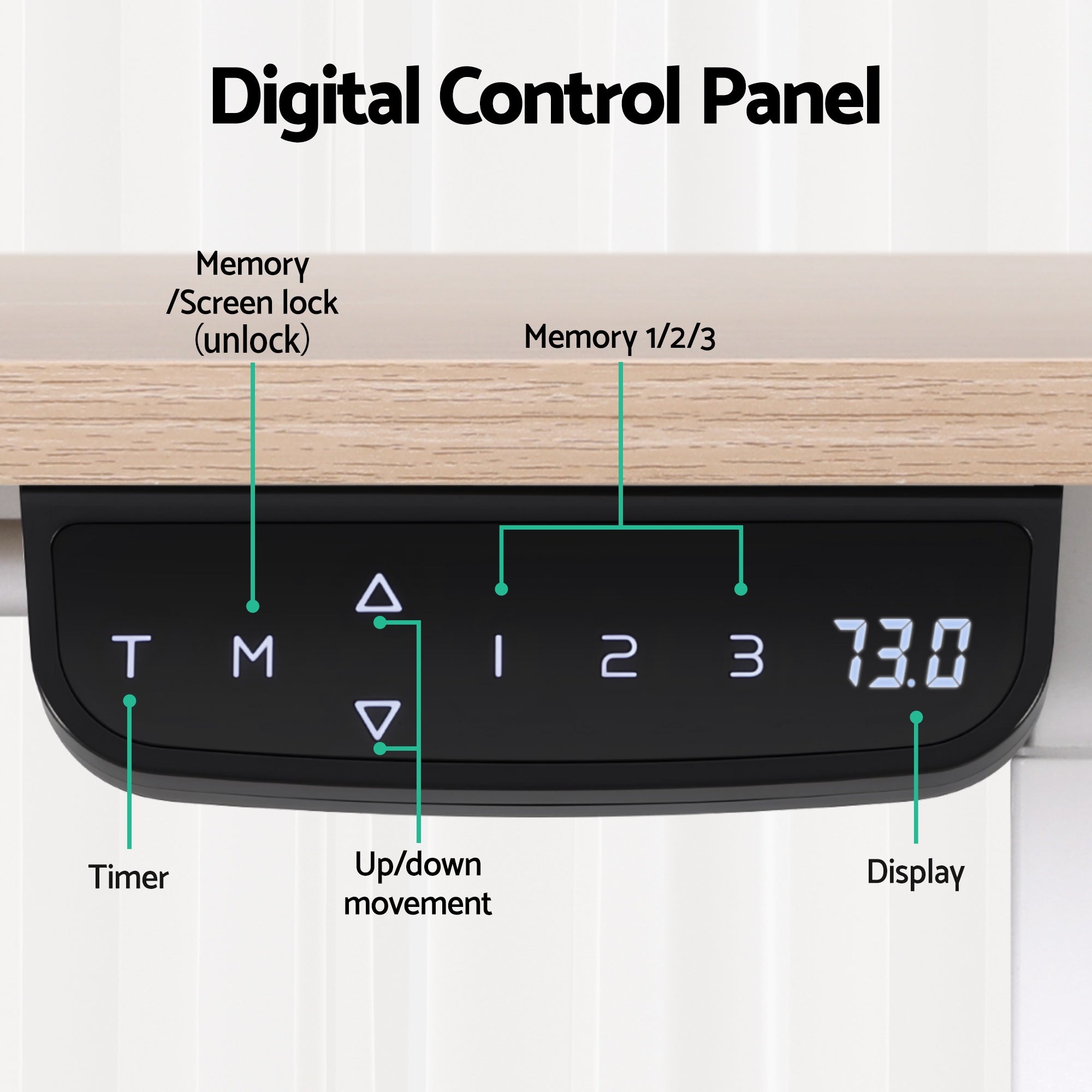 Artiss Standing Desk Motorised Touch Control Electric Oak 140CM