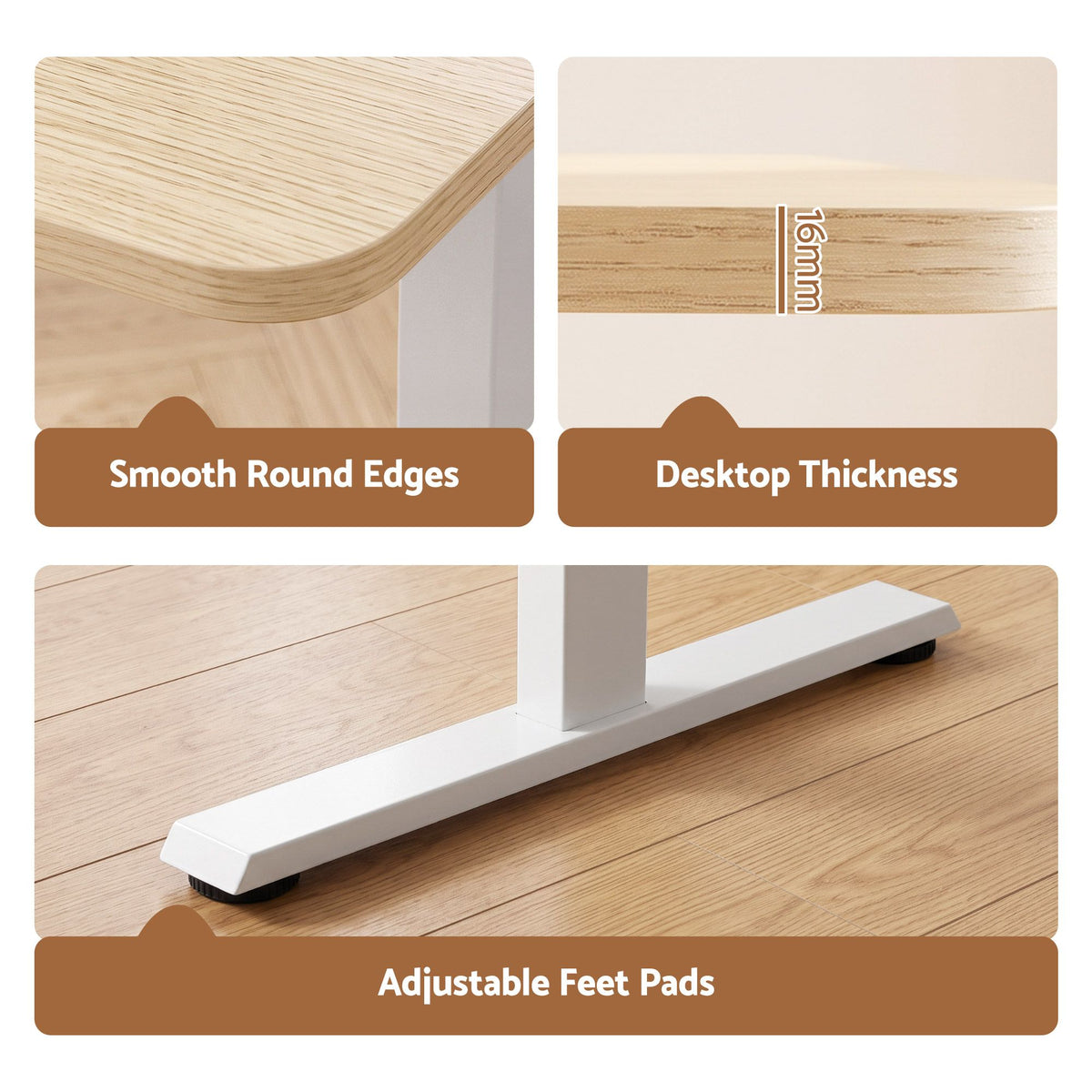 Artiss Electric Standing Desk Height Adjustable Table 120cm Oak White